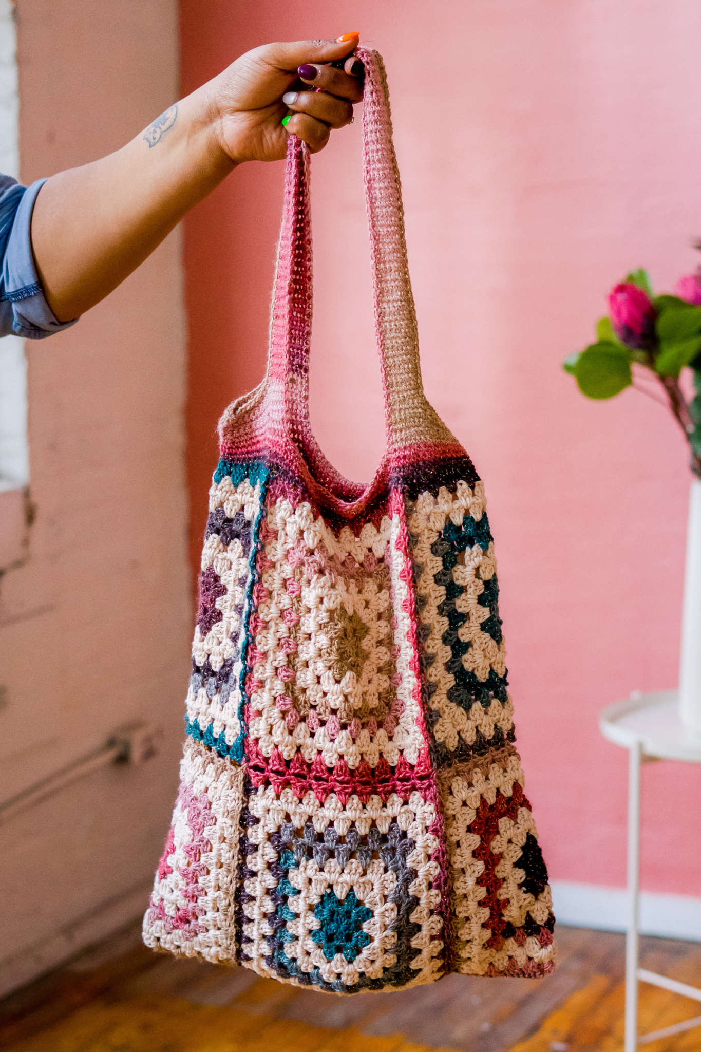 Rose City Tote Bag free pattern