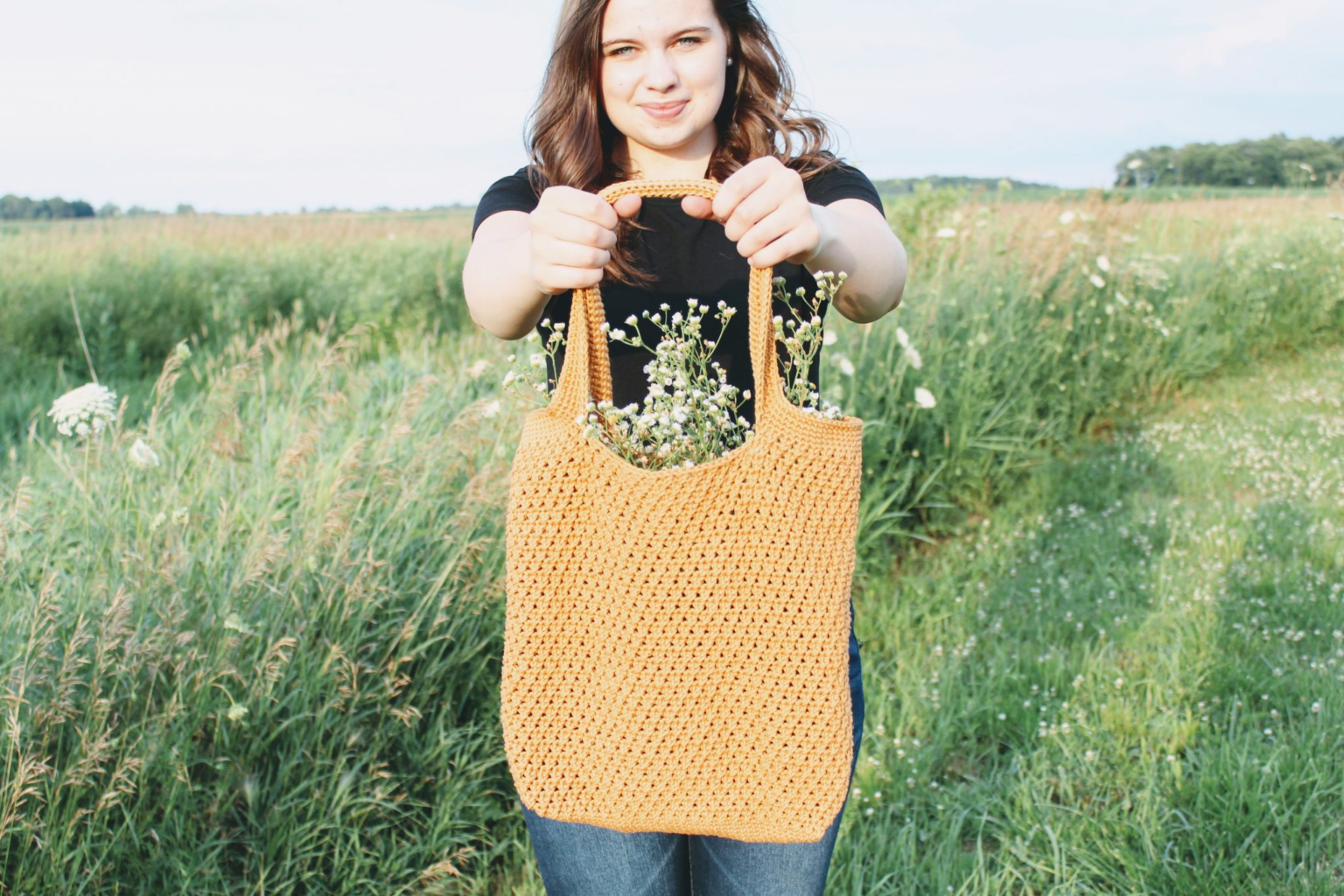 free market tote bag crochet pattern