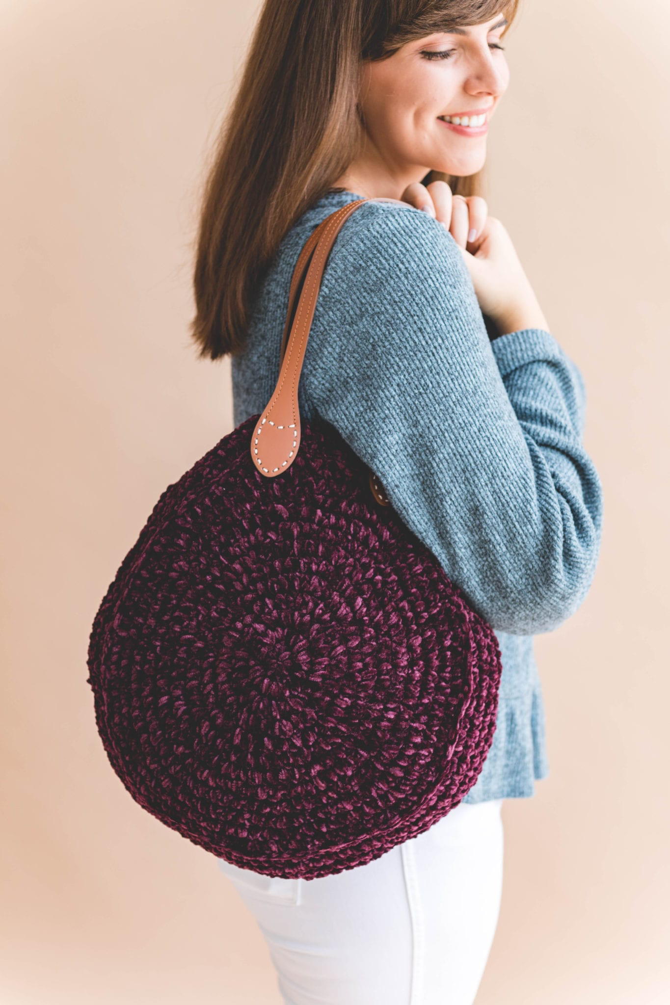 Circle Velvet Tote Bag free pattern