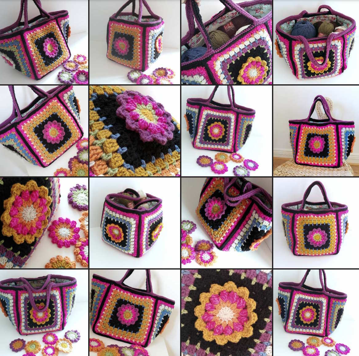 Frida’s Flowers Project Bag Free Crochet Pattern