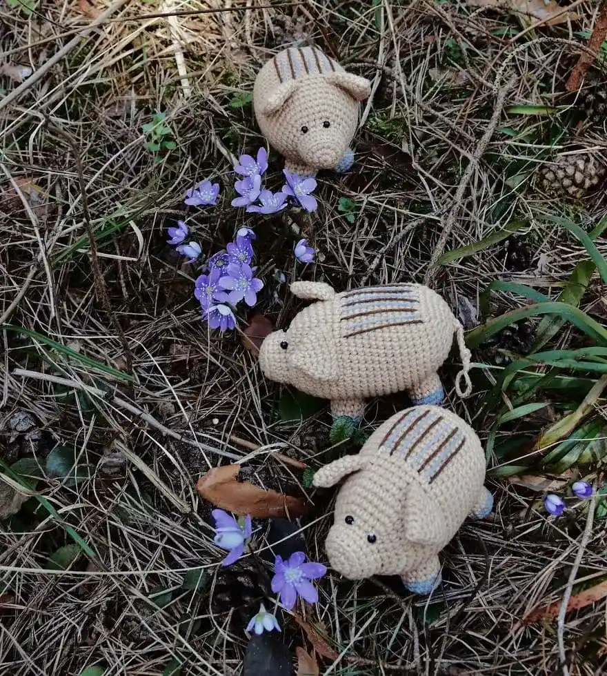 Crochet wild boar baby