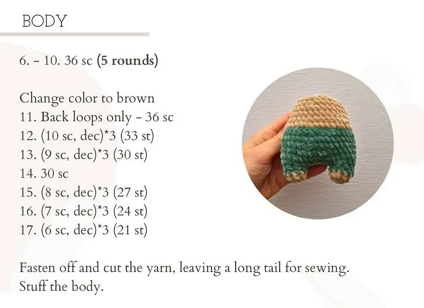 Crochet bear pattern: the body Crochet bear pattern the body