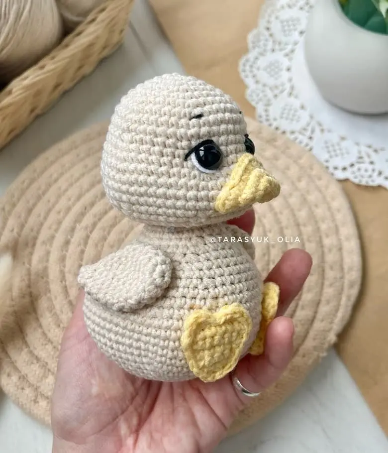 Amigurumi duck crochet toy