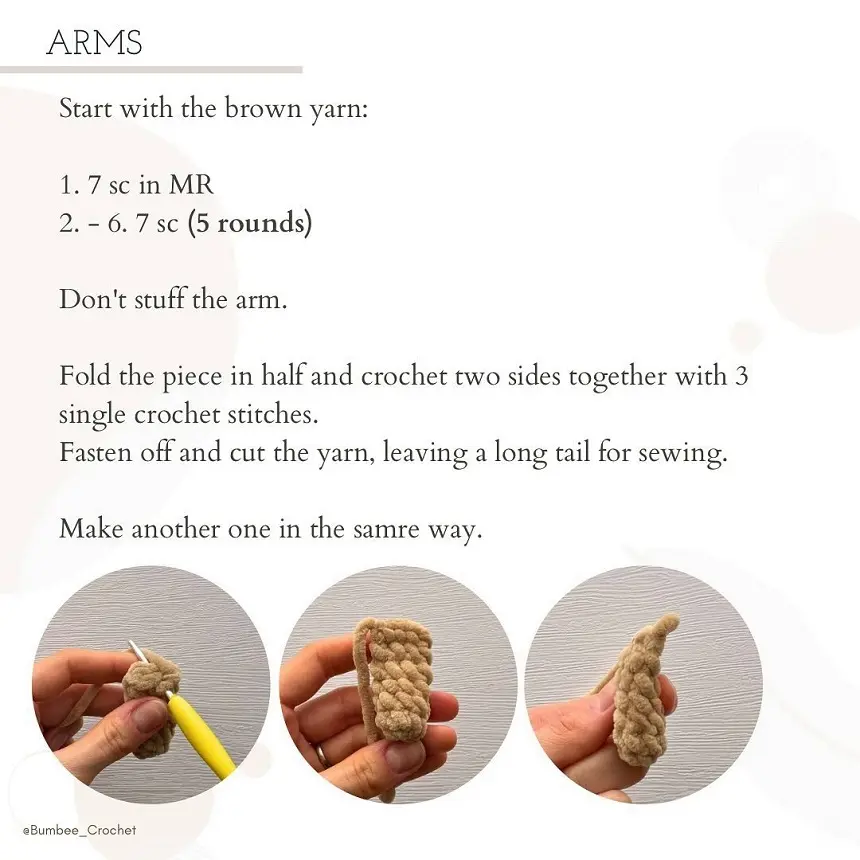 Crochet bear pattern the arms Crochet bear pattern the arms