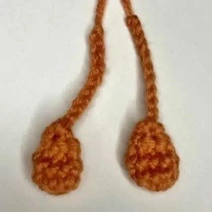 Crochet pumpkin witch arms