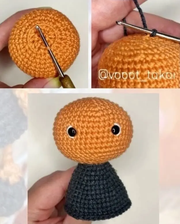 Crochet pumpkin witch dress