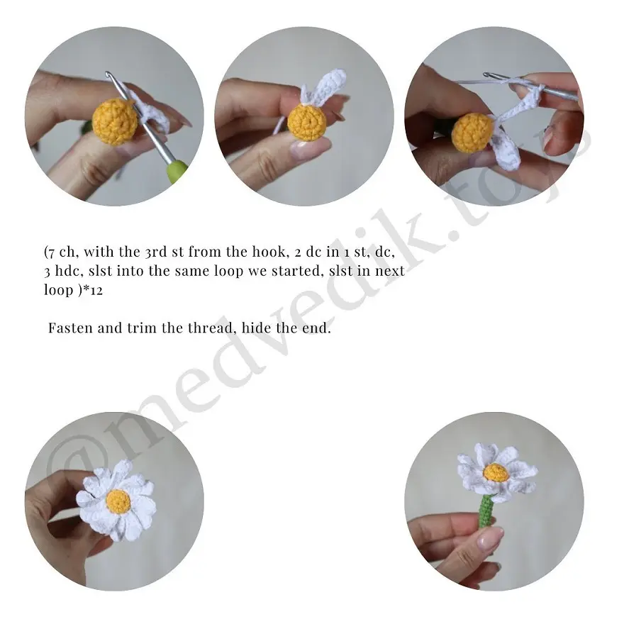 Crochet chamomile pattern