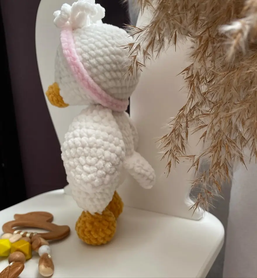 Crochet duck from plush yarn Crochet duck from plush yarn