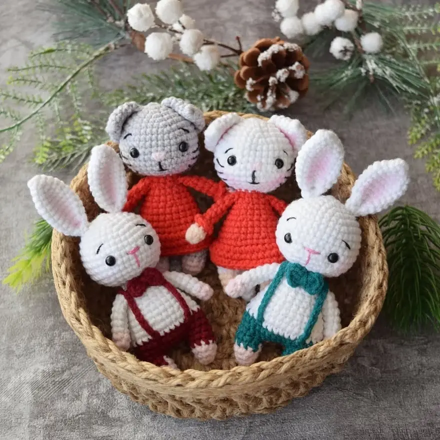 Amigurumi cat and bunny free pattern