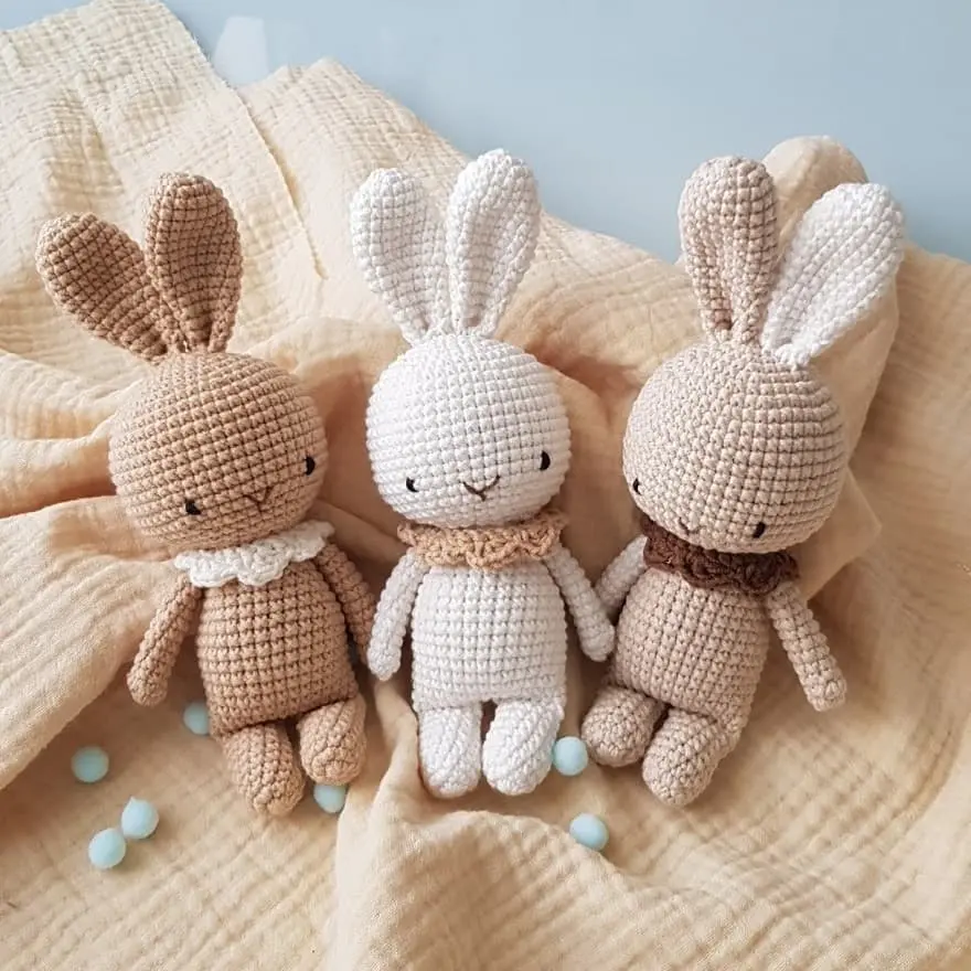 Crochet sweet bunny with collar