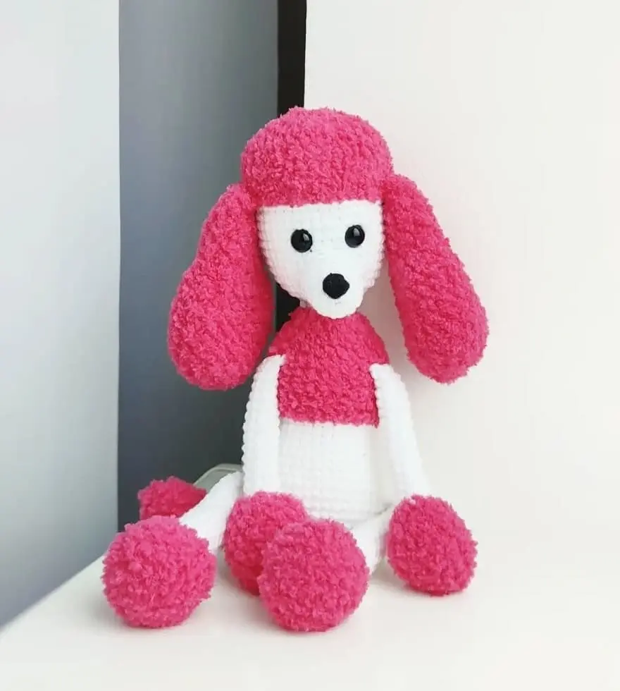 Crochet poodle dog amigurumi
