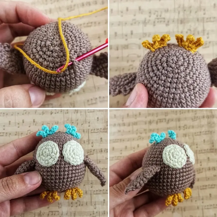 Crochet owl tutorial feet