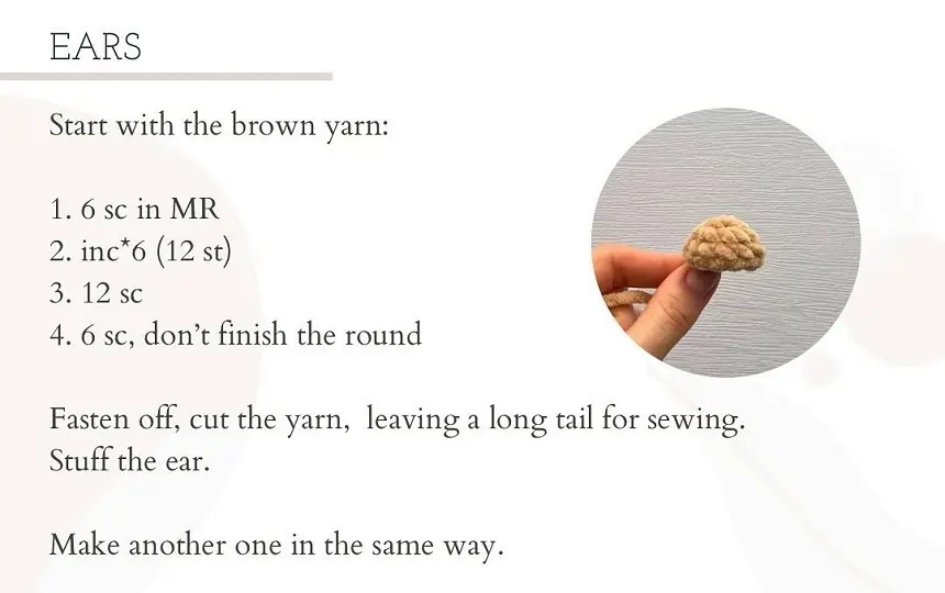 Crochet bear pattern the ears