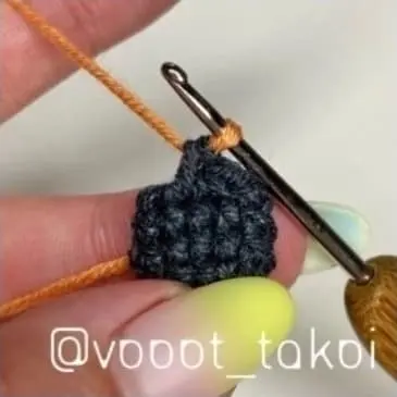 Crochet pumpkin witch leg
