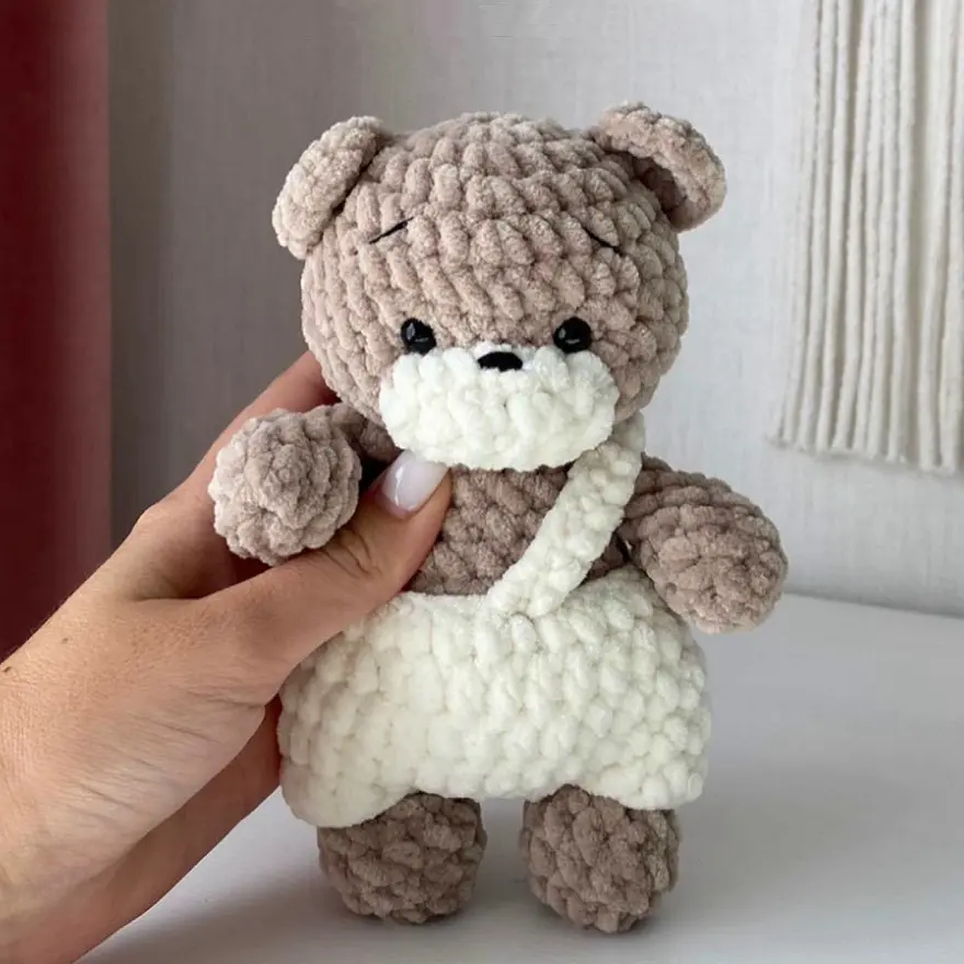 Crochet teddy bear with pants