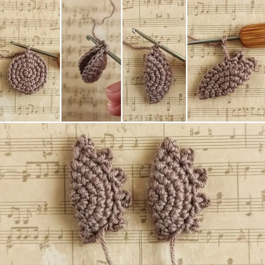 Crochet owl tutorial wings