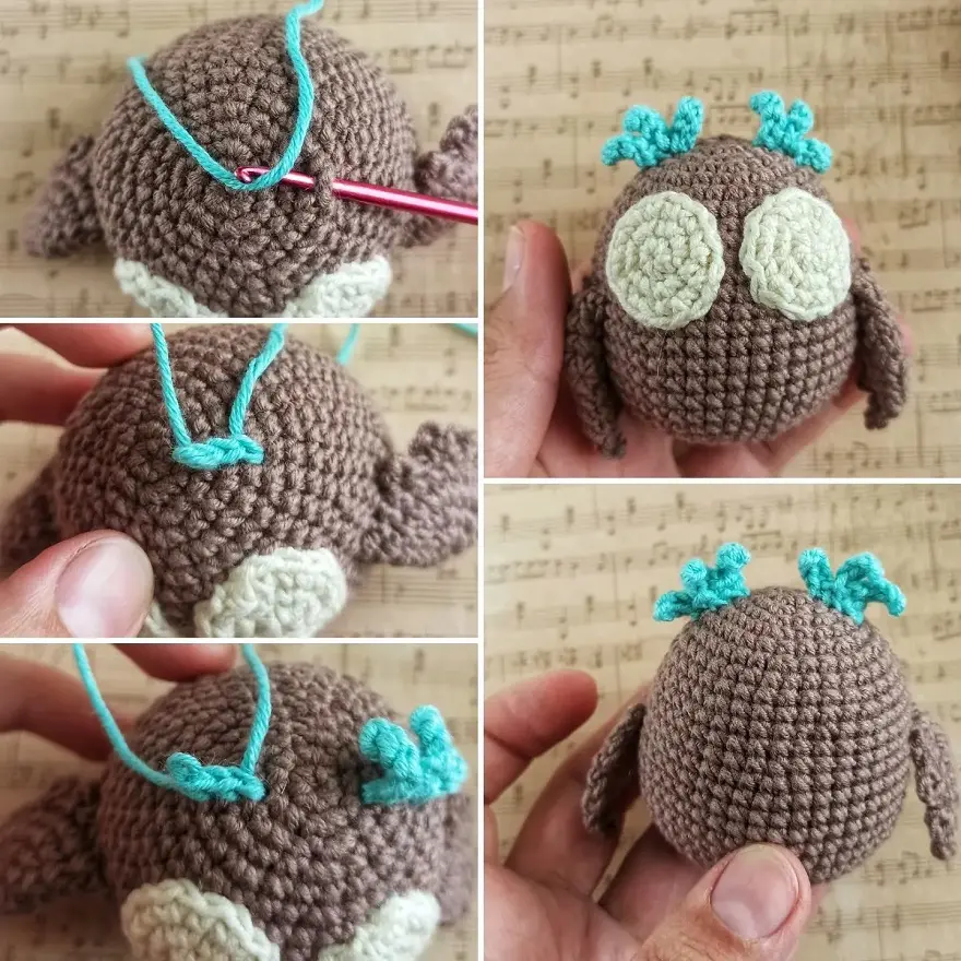 Crochet owl tutorial ears