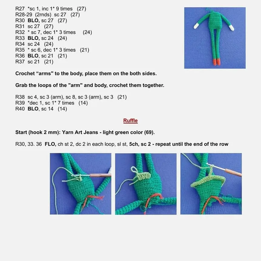 Crochet Christmas tree doll pattern