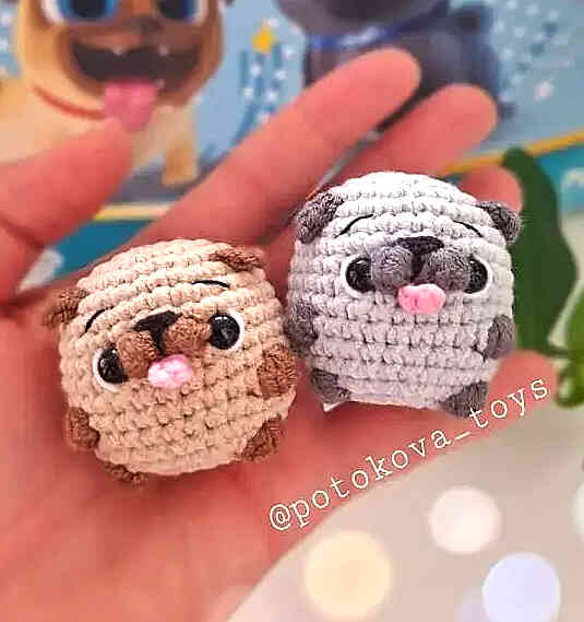 Amigurumi Mini Pug Dog Free Crochet Pattern