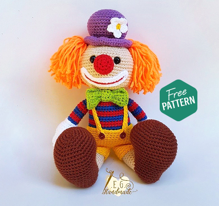 Free Crochet Cute Clown Amigurumi Pattern