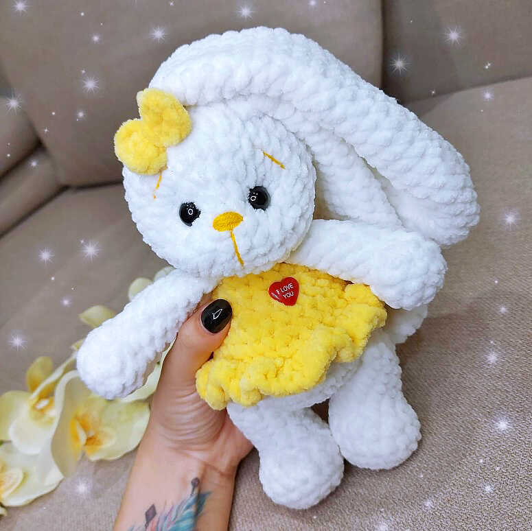 Amigurumi Plush Bunny in Dress Crochet Free Pattern