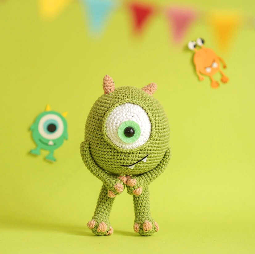 Mike the Monster Amigurumi Free Pattern