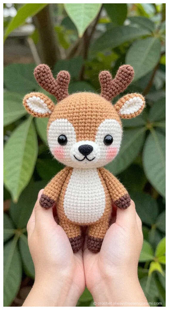 cute little deer amigurumi free crochet pattern small forest animal handmade toy