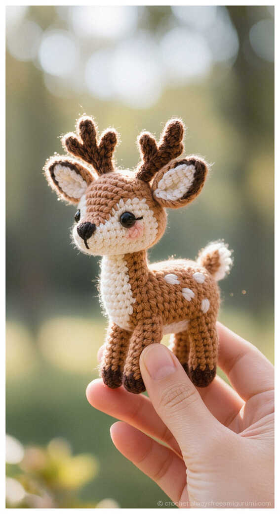 tiny deer amigurumi free crochet pattern cute forest animal crochet plush