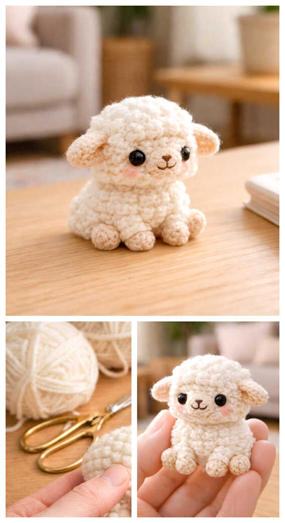 tiny lamb amigurumi crochet toy cute sheep plush idea