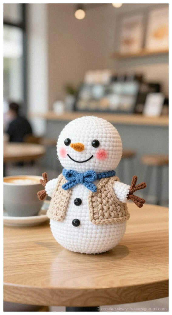 snowman amigurumi free crochet pattern adorable winter crochet plush