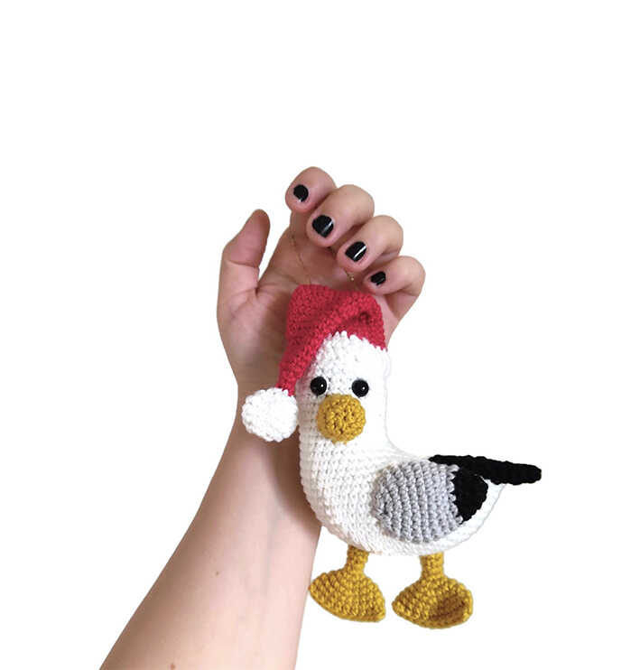 Santa Seagull Crochet Free Pattern