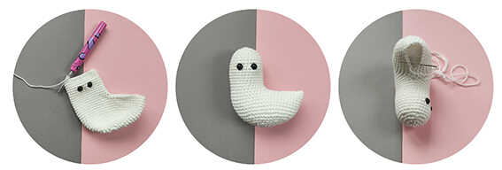 This is a high-quality image showing the head and body structure of the seagull from our free pattern.